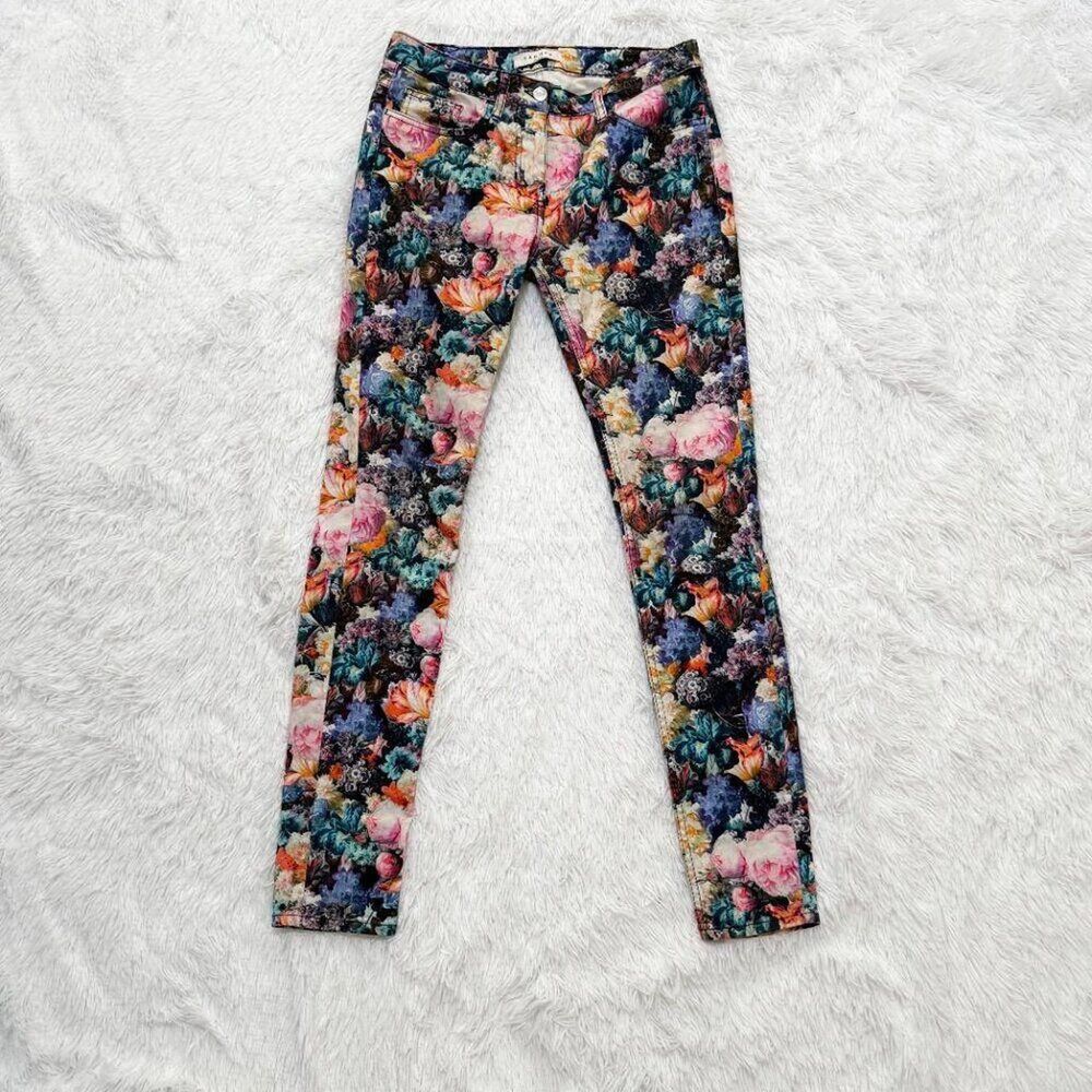 Women Sandro Flora Mid Waist Denim Skinny Jeans Vintage In Multi Color Size US 6 - Picture 2 of 8